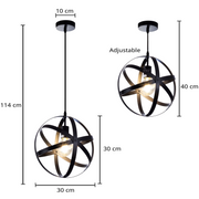 Black Industrial Spherical Ceiling Light | Ceiling Light Fitting Round Pendant Light