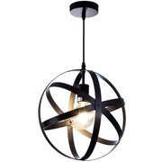 Black Industrial Spherical Ceiling Light | Ceiling Light Fitting Round Pendant Light