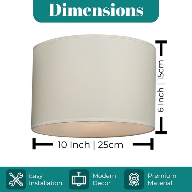 Modern Fabric Easy Fit Pendant Light Shades/Lampshades for Ceiling Lights, White inner