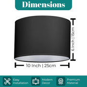 Modern Fabric Easy Fit Pendant Light Shades/Lampshades for Ceiling Lights, White inner