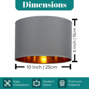 Modern Fabric Easy Fit Pendant Light Shades/Lampshades for Ceiling Lights, Golden inner