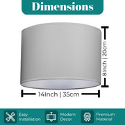 Modern Fabric Easy Fit Pendant Light Shades/Lampshades for Ceiling Lights, White inner
