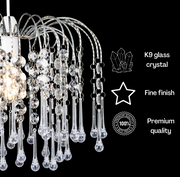 Klass Teardrop Acrylic Chrome Finish Pendant Light Shade or Lamp Shade for Living Room, Bedroom, Kitchen, Hallway