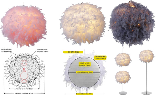 Modern Feather Ceiling Light Shade or Lampshade