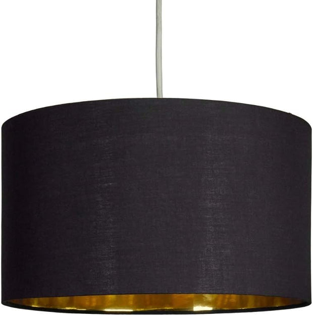 Modern Fabric Easy Fit Pendant Light Shades/Lampshades for Ceiling Lights, Golden inner