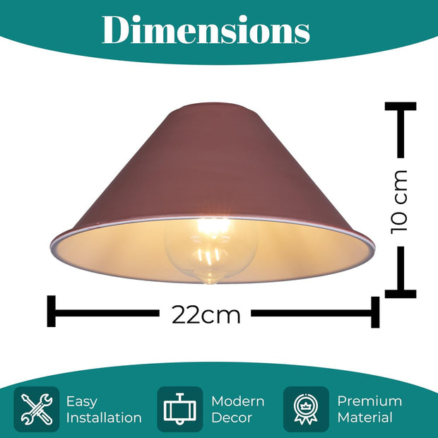 Retro Cone Metal Easy Fit Pendant Lampshades for Ceiling Lights