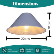Retro Cone Metal Easy Fit Pendant Lampshades for Ceiling Lights