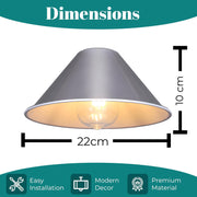 Retro Cone Metal Easy Fit Pendant Lampshades for Ceiling Lights