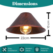 Retro Cone Metal Easy Fit Pendant Lampshades for Ceiling Lights