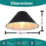 Retro Cone Metal Easy Fit Pendant Lampshades for Ceiling Lights