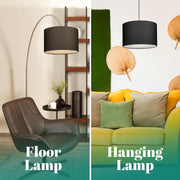 Modern Fabric Easy Fit Pendant Light Shades/Lampshades for Ceiling Lights, White inner