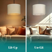 Modern Fabric Easy Fit Pendant Light Shades/Lampshades for Ceiling Lights, White inner