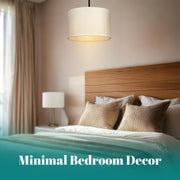 Modern Fabric Easy Fit Pendant Light Shades/Lampshades for Ceiling Lights, White inner