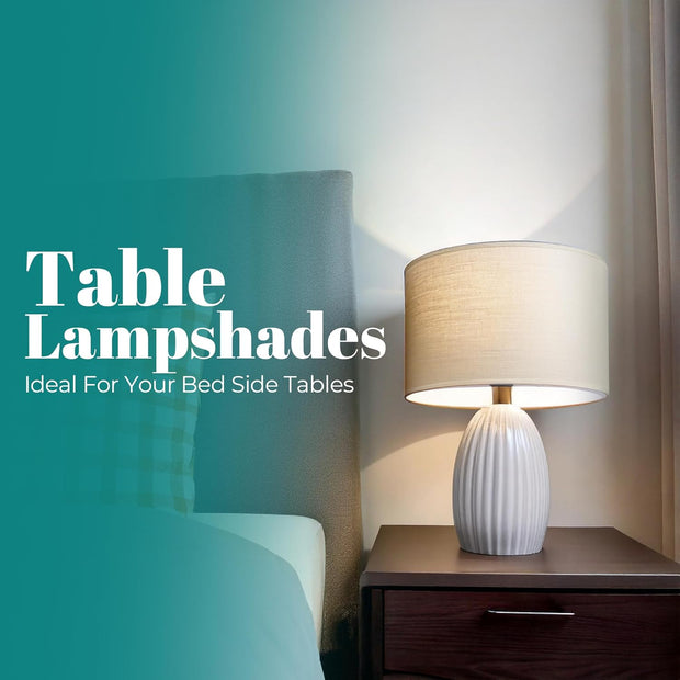 Modern Fabric Easy Fit Pendant Light Shades/Lampshades for Ceiling Lights, White inner