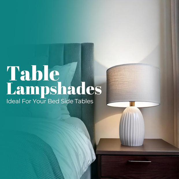 Modern Fabric Easy Fit Pendant Light Shades/Lampshades for Ceiling Lights, White inner