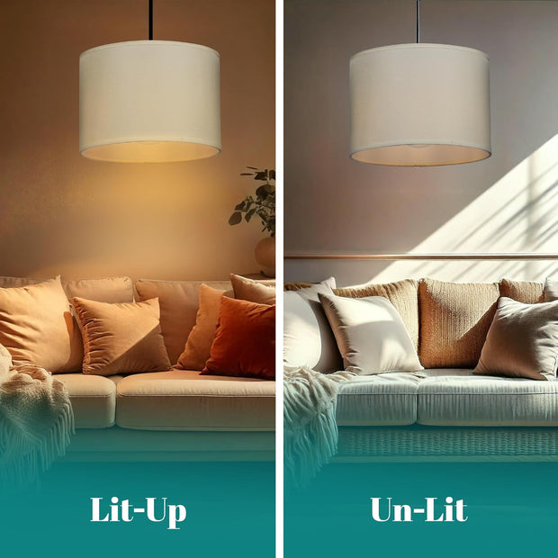 Set of 3 Fabric Lamp Shades or Light Shades 8" 10" & 12"