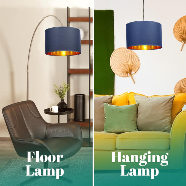Modern Fabric Easy Fit Pendant Light Shades/Lampshades for Ceiling Lights, Golden inner