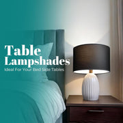 Modern Fabric Easy Fit Pendant Light Shades/Lampshades for Ceiling Lights, White inner