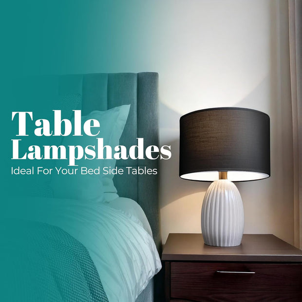 Modern Fabric Easy Fit Pendant Light Shades/Lampshades for Ceiling Lights, White inner