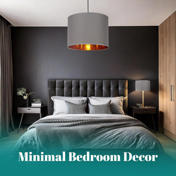 Modern Fabric Easy Fit Pendant Light Shades/Lampshades for Ceiling Lights, Golden inner
