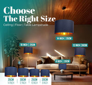 Modern Fabric Easy Fit Pendant Light Shades/Lampshades for Ceiling Lights, Golden inner
