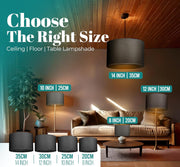 Modern Fabric Easy Fit Pendant Light Shades/Lampshades for Ceiling Lights, White inner