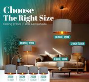 Modern Fabric Easy Fit Pendant Light Shades/Lampshades for Ceiling Lights, Golden inner