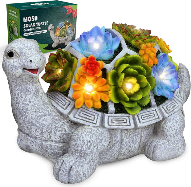 Mosii Solar Turtle Garden Statue Waterproof Ornament With LED Lights - Gifts