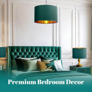 Modern Fabric Easy Fit Pendant Light Shades/Lampshades for Ceiling Lights, Golden inner