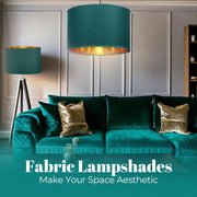 Modern Fabric Easy Fit Pendant Light Shades/Lampshades for Ceiling Lights, Golden inner