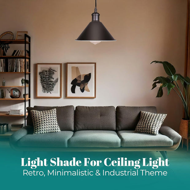 Retro Cone Metal Easy Fit Pendant Lampshades for Ceiling Lights