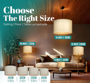 Modern Fabric Easy Fit Pendant Light Shades/Lampshades for Ceiling Lights, White inner