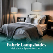 Modern Fabric Easy Fit Pendant Light Shades/Lampshades for Ceiling Lights, White inner
