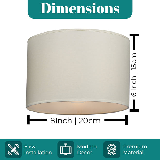 Modern Fabric Easy Fit Pendant Light Shades/Lampshades for Ceiling Lights, White inner