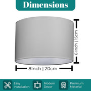 Modern Fabric Easy Fit Pendant Light Shades/Lampshades for Ceiling Lights, White inner
