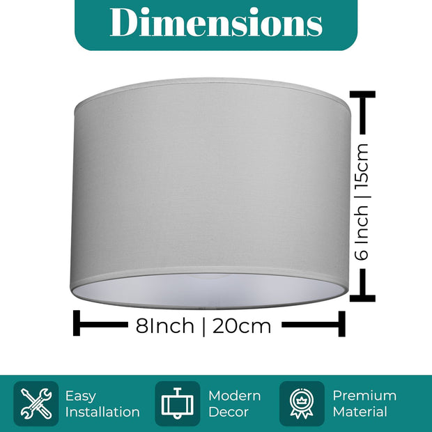 Modern Fabric Easy Fit Pendant Light Shades/Lampshades for Ceiling Lights, White inner