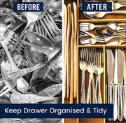 Adjustable Cutlery Tray, Cutlery Drawer Organiser 42.5cm x 30cm