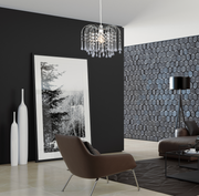 Klass Teardrop Acrylic Chrome Finish Pendant Light Shade or Lamp Shade for Living Room, Bedroom, Kitchen, Hallway