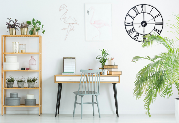 Large Skeleton Metal Wall Clock, Silent Non-Ticking, Roman Numerals Clock INDOOR/OUTDOOR, Black/White