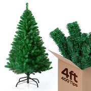 4ft Christmas Tree 400 Tips Lush Xmas Tree, Premium PVC Realistic Artificial Christmas Tree With Metal Stand, Green Christmas Trees in 4 ft, 5ft, 6ft & 7ft Sizes Perfect Christmas Decoration