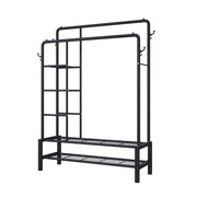 KLASS Heavy Duty Clothes Rail With Side Shelves & Shoe Rack, Freestanding, Super Sturdy Hanging Rail With 120KG Loading Capacity