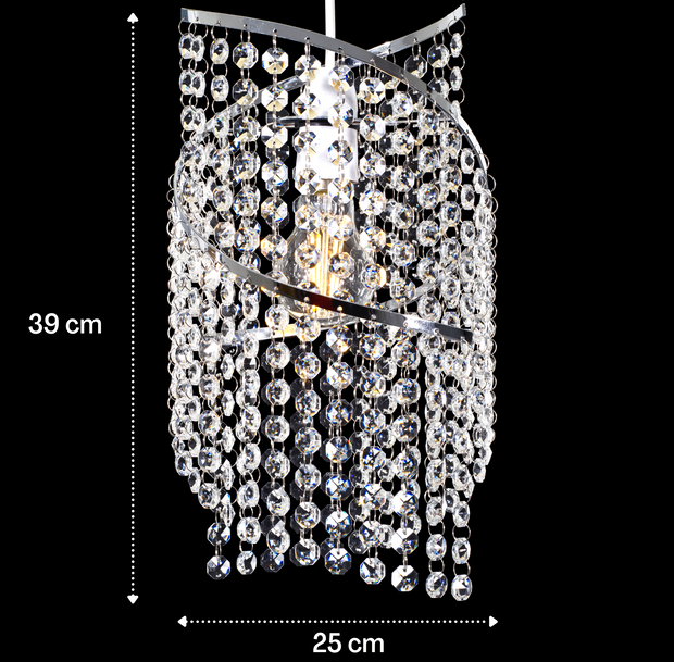 Klass Home Collection KL-LMB020 Spiral Droplet Crystal Light Shade