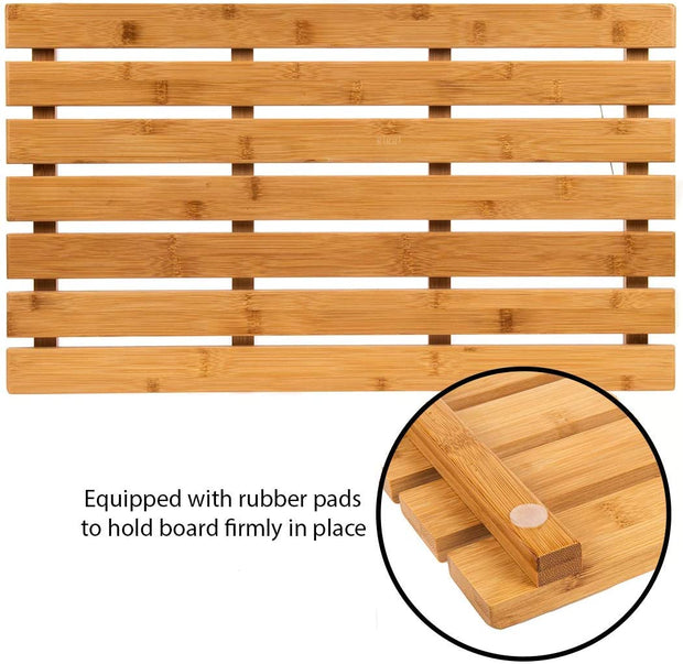 Natural Bamboo Wooden Bath Mat Duckboard