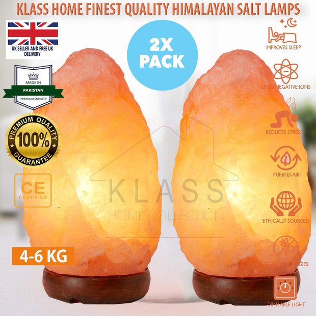 2 Pack | 4-6 KG Large Himalayan Natural Salt Lamp