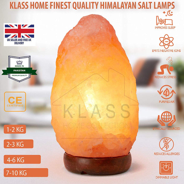 Small Natural Salt Rock Lamp 1-2kg - Klass Home