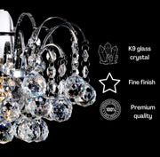 K9 Crystals Faceted Oriel Pendant Light Shade Clear Crystal Drop