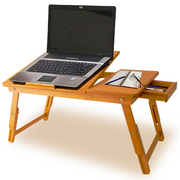 Adjustable Natural Bamboo Wooden Lap Desk