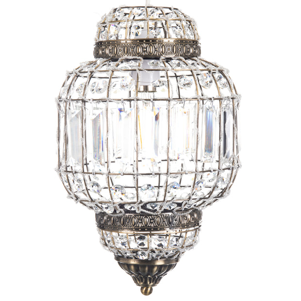 Moroccan Style K9 Crystal Drop Pendant For Ceiling (Antique/Clear)